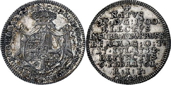5 echte alte Silber Münz Knöpfe Maximilian von Bayern von 1731 